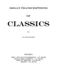 Organ Transcriptions of Classics Vol. 1 Organ sheet music cover